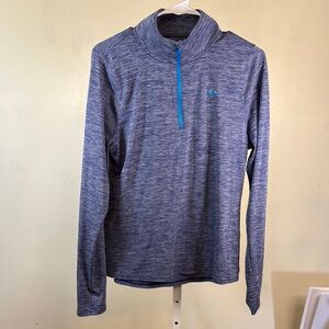 Under Armor Blue Quarter-Zip Semi Fitted Long Sleeve Large